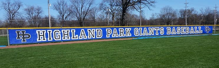 School Sports banners on Fence Sample