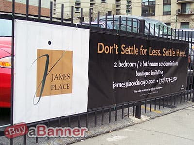 Vinyl banner on Fence Sample